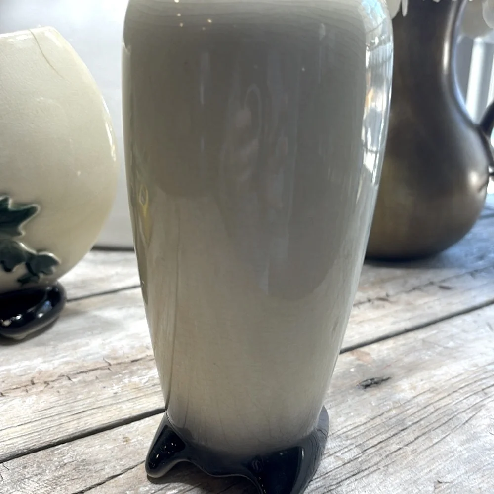2 Vintage Royal Copely Planters | Vases. Pottery | Green | Ivory | Ivy | GUC - Picture 11 of 12